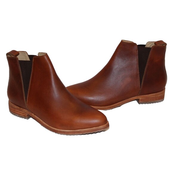 Nisolo Women's Eva Leather Everyday‎ Chelsea Boot Brandy NEW $228 - Picture 2 of 8